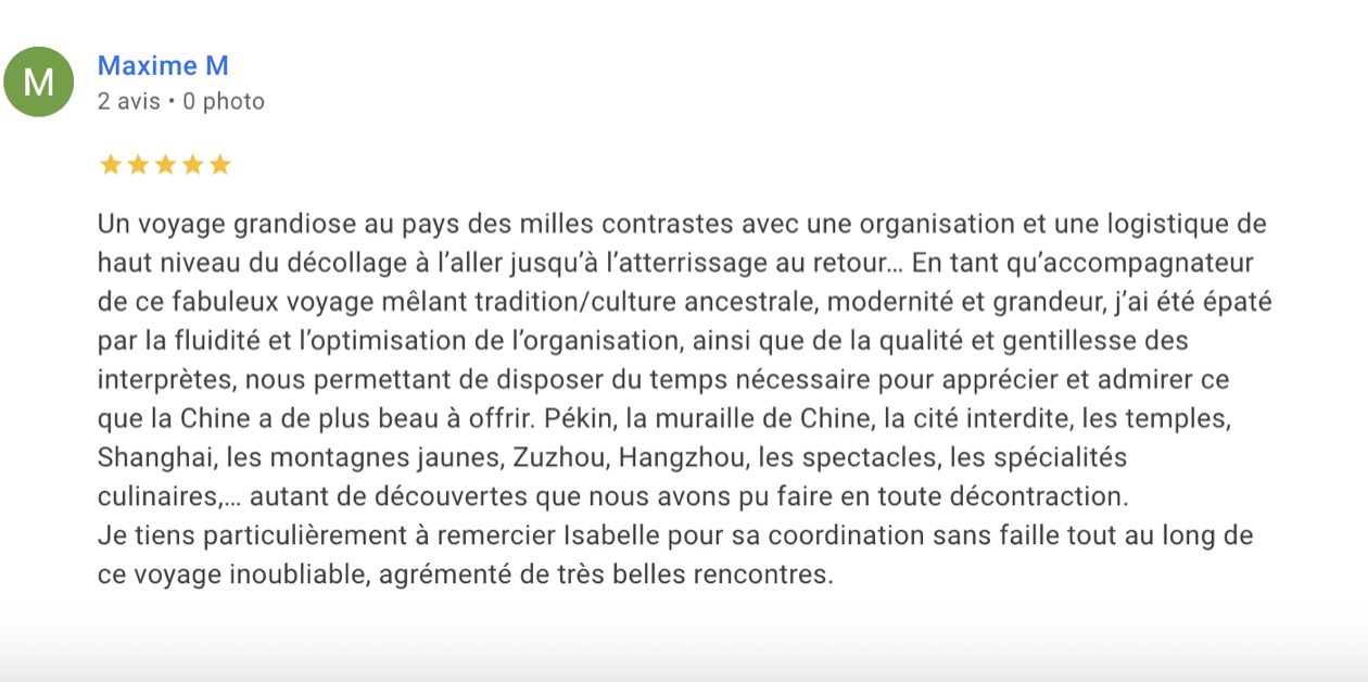 témoignage très enthousiaste et positif d'un accompagnant de stage clinique de médecine chinoise -acupuncture en Chine - juillet 2025